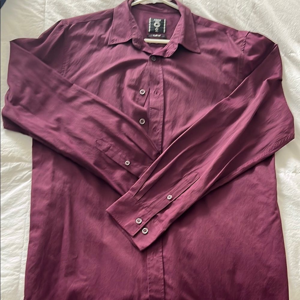 Fried Denim Men's Burgundy Shirt